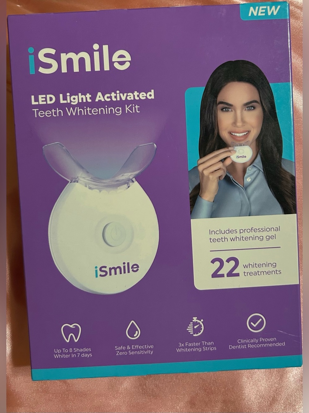 LED Light Activated Teeth Whitening Kit - Purple/White